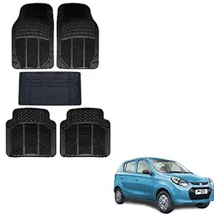 Autokaar Rubber Car Foot Mat for Maruti Alto 800 (Set of 4, Beige)