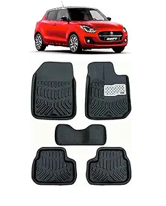 Carigiri 3D/4D PVC Car Floor Foot Mats Compatible with Maruti Suzuki Swift (Models-2018,2019,2020,2021,2022,2023)