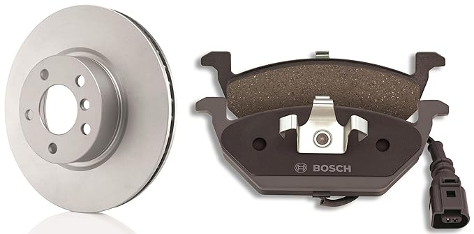 Bosch F002H23910 Front Brake Disc for Hyundai i20 & Bosch F002H23983 Rear Brake Pad for Passenger Cars (Set of 4)