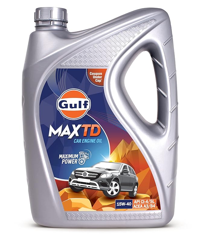 GULF MAX TD 15W-40 - [3.5 L] API CI-4/SL and ACEA A3/B4 Car Engine Oil which provides Maximum Power and Superior Engine Protection