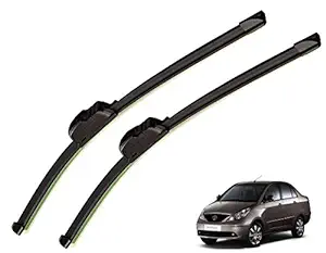 Auto Hub Frameless Car Wiper Blades Compatible with TATA Indigo - Set of 2,(D-24,P-16)