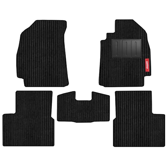 Elegant Cord Black Custom Fit Car Mat Compatible with Tata Nexon (Set of 5 Pcs)