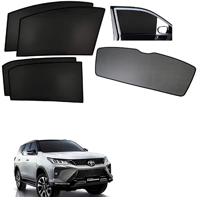 Auto Addict Car Window Sunshades Non Magnetic with Dicky Fix Type(Side Windows,Rear Window) for Toyota Fortuner-Legender New 2021