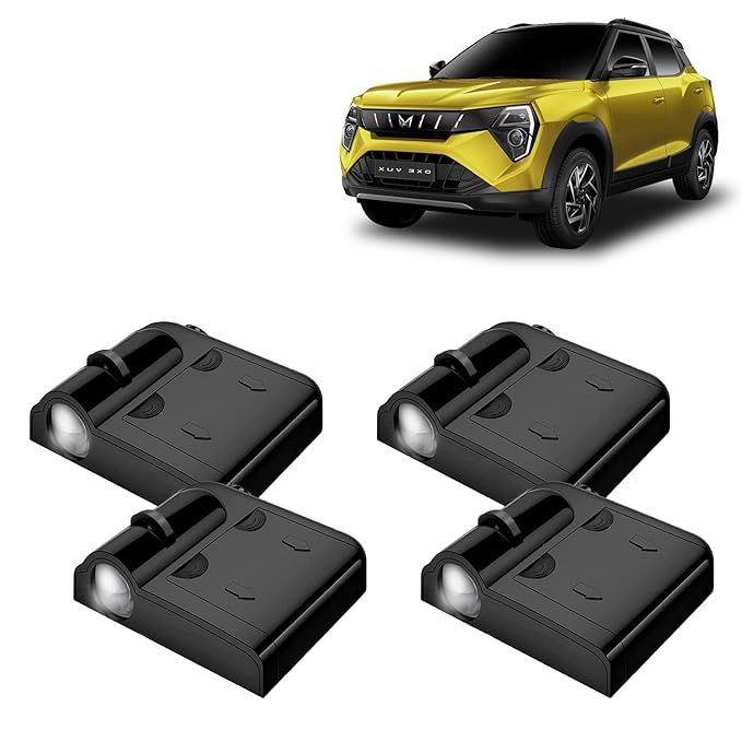 Kingsway® Mahindra Shadow Light Compatible with XUV 3XO (Year 2024 Onwards), IR LED Projector Ghost Lamp Ambient Light, Car Accessories, 3D Logo of Car Brand Projected on the Ground, Pack of 2 Pcs